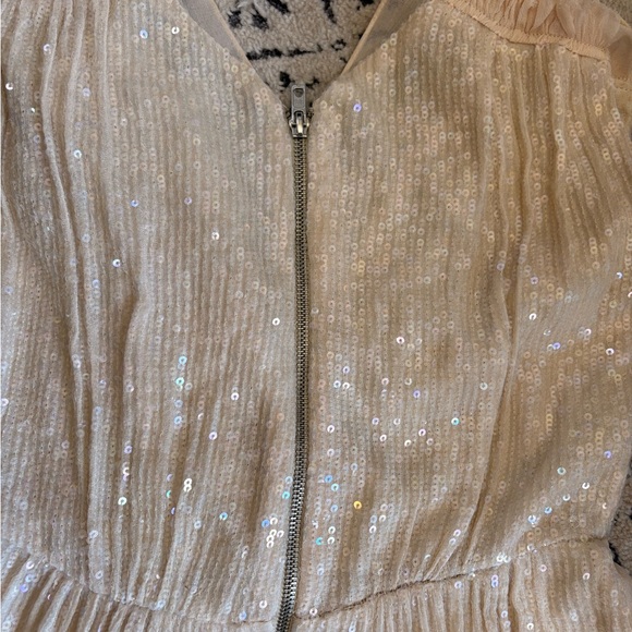 French Connection One Shoulder Cream Dress - Picture 6 of 6